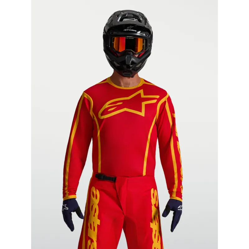 Jersey Alpinestars Fluid Apex V2 Fire Red Gold