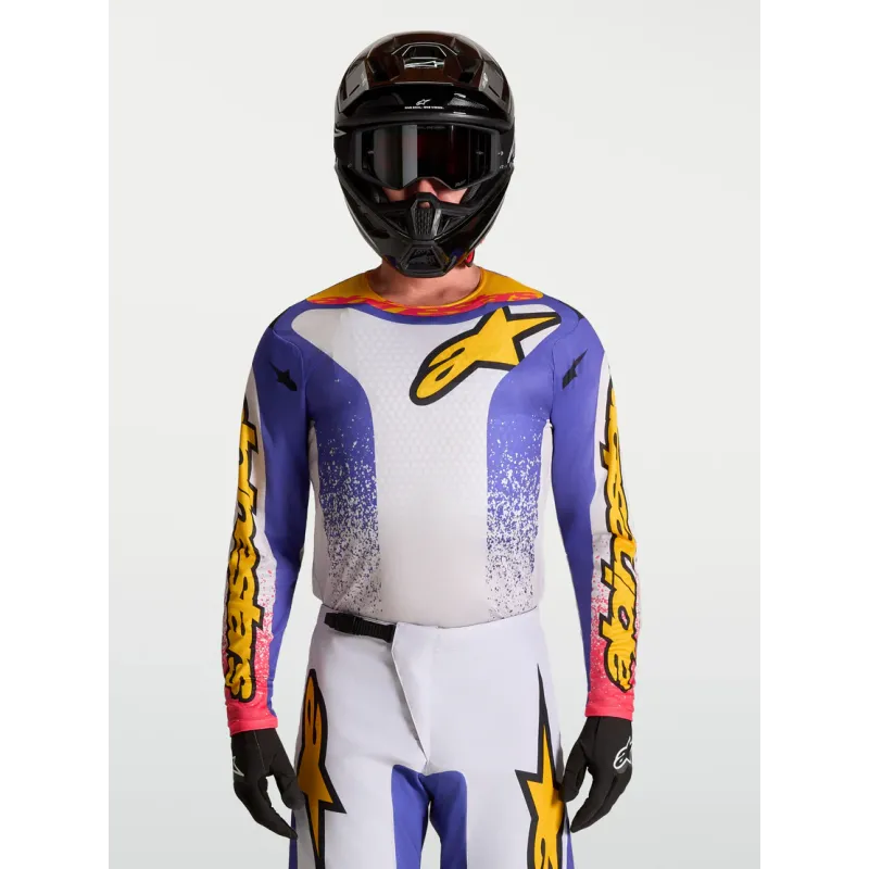Crossshirt Alpinestars Fluid Drag Light Lilac Blue Iris Gold
