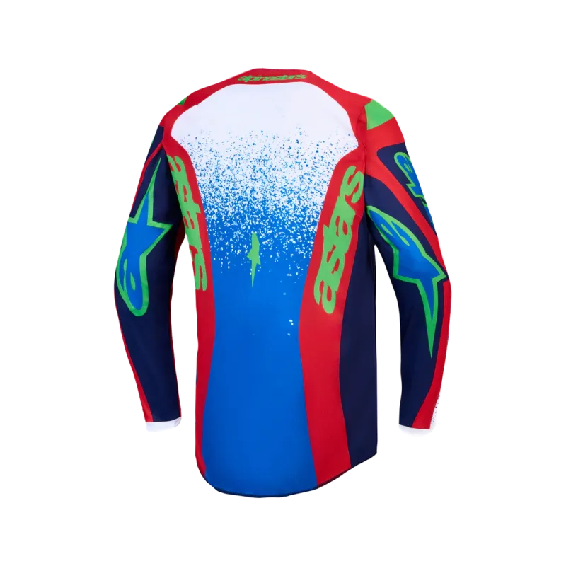 Maglia Alpinestars Fluid Drag Blue Navy Fire Red White