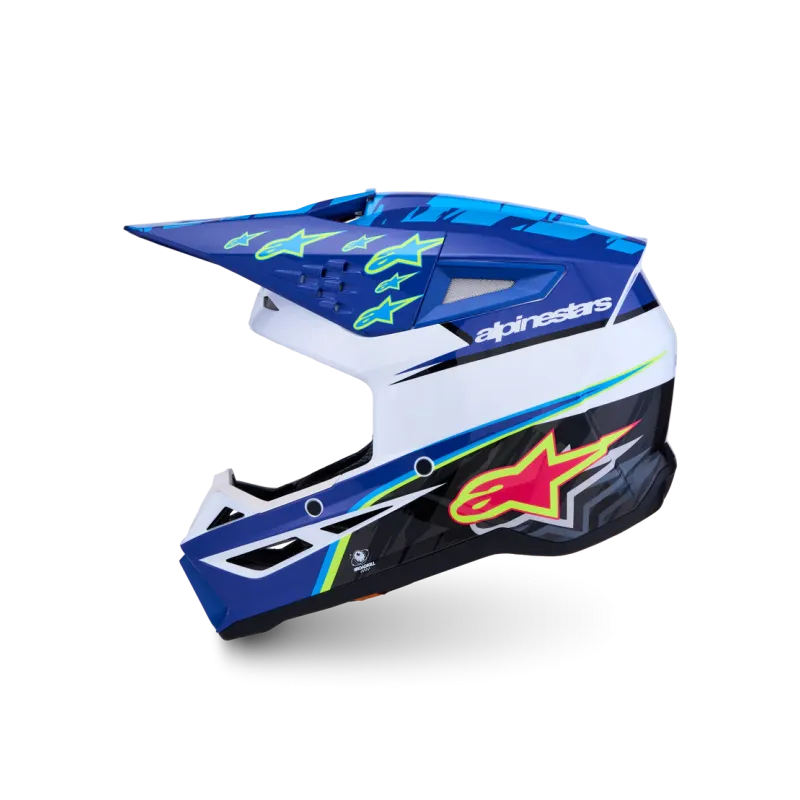 Casque Alpinestars SM3 Falcon Blue Wh Blk Pink Fl Yl Fl Gl