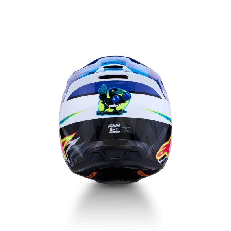 Helm Alpinestars SM3 Falcon Blue Wh Blk Pink Fl Yl Fl Gl