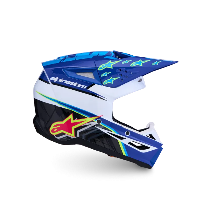 Casque Alpinestars SM3 Falcon Blue Wh Blk Pink Fl Yl Fl Gl