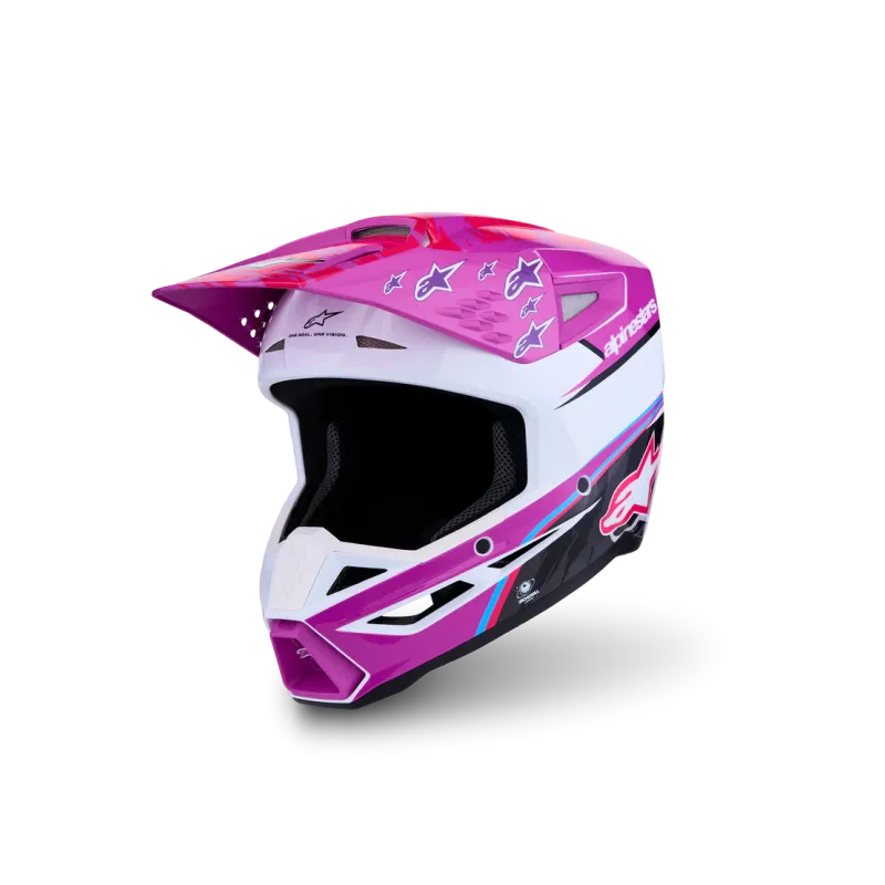 Casco Alpinestars SM3 Falcon Purple White Black Pink Fl Gl
