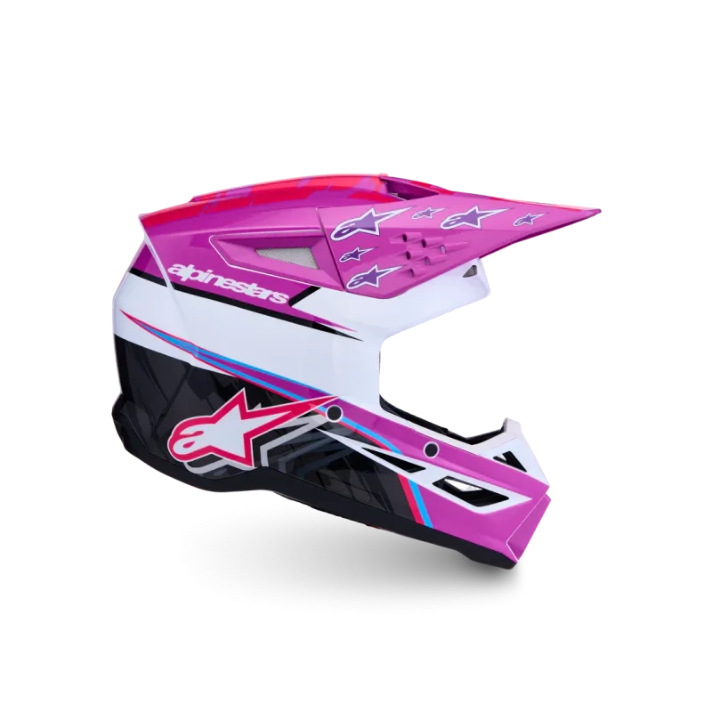 Casque Alpinestars SM3 Falcon Purple White Black Pink Fl Gl