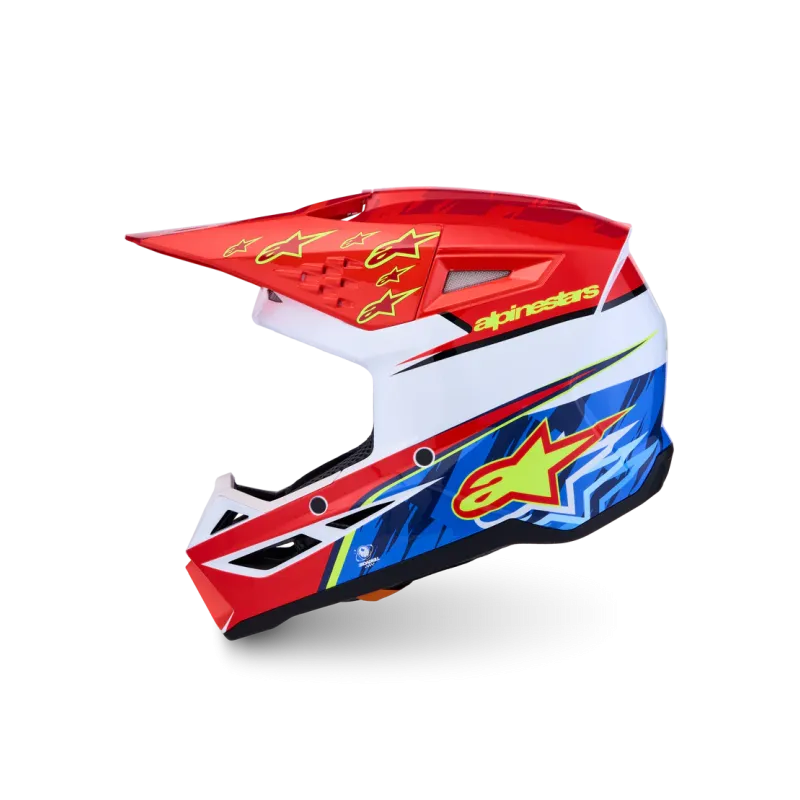 Helmet Alpinestars SM3 Falcon Red Fl White Blue Yl Fl Gl