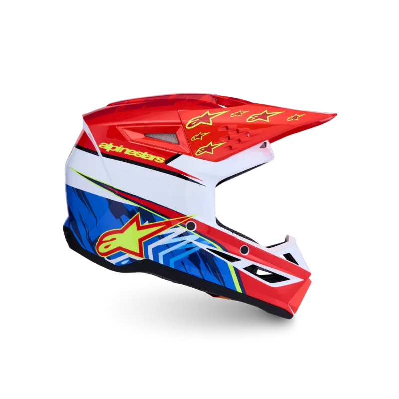 Casque Alpinestars SM3 Falcon Red Fl White Blue Yl Fl Gl