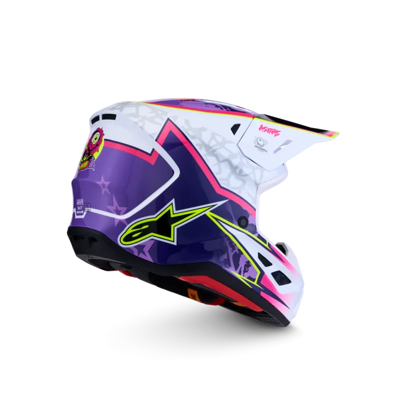 Casque Alpinestars SM7 Blaster Purple Pink White Glossy