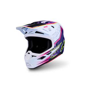 Casco Alpinestars SM7 Blaster Purple Pink White Glossy
