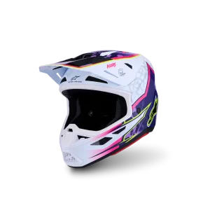 Casque Alpinestars SM7 Blaster Purple Pink White Glossy
