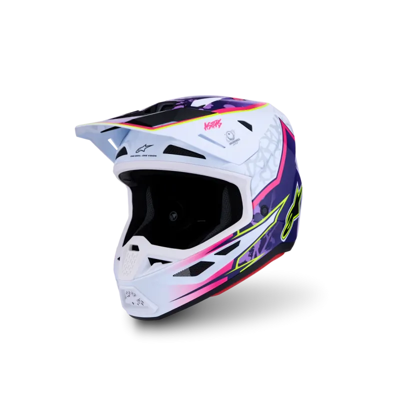 Casque Alpinestars SM7 Blaster Purple Pink White Glossy