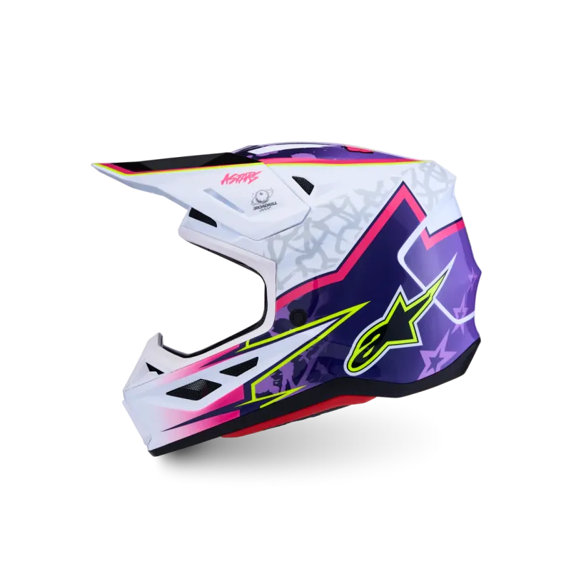 Helmet Alpinestars SM7 Blaster Purple Pink White Glossy