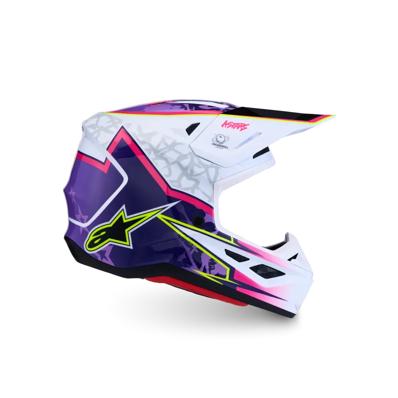 Casque Alpinestars SM7 Blaster Purple Pink White Glossy
