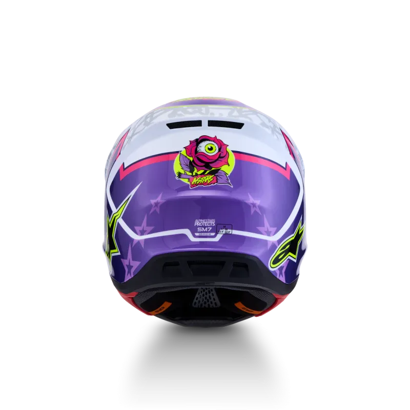 Casque Alpinestars SM7 Blaster Purple Pink White Glossy