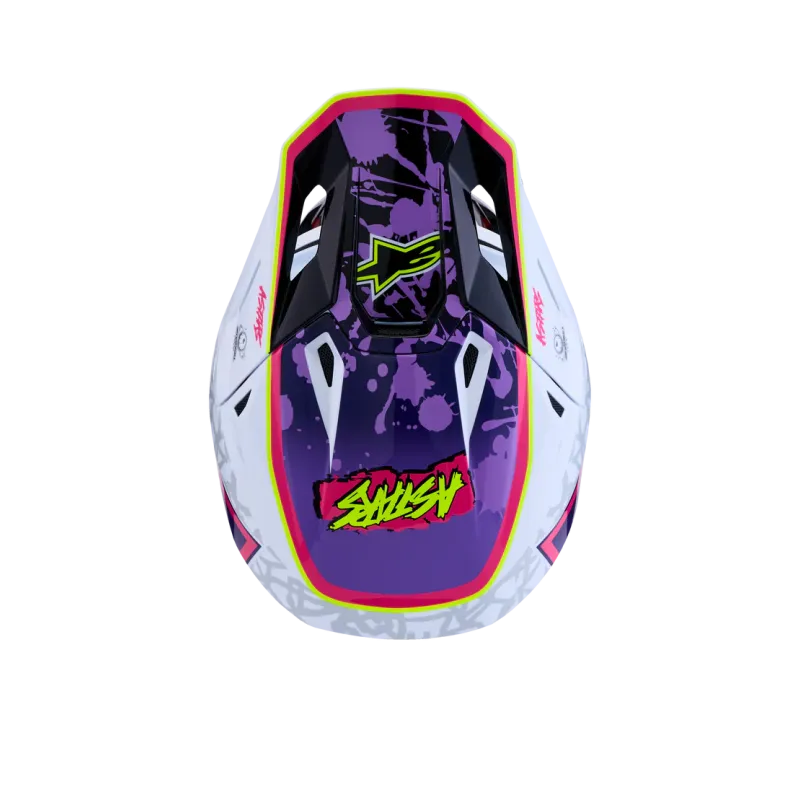 Casque Alpinestars SM7 Blaster Purple Pink White Glossy