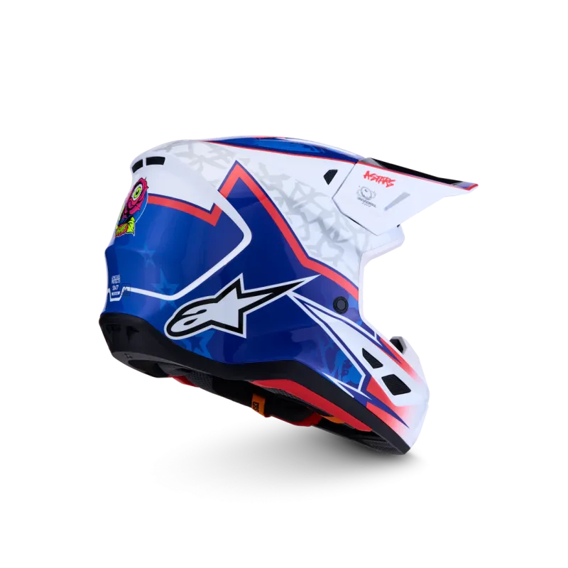 Helmet Alpinestars SM7 Blaster White Blue Red Glossy
