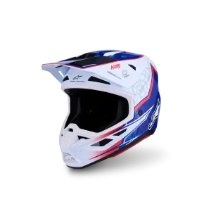 Casque Alpinestars SM7 Blaster White Blue Red Glossy