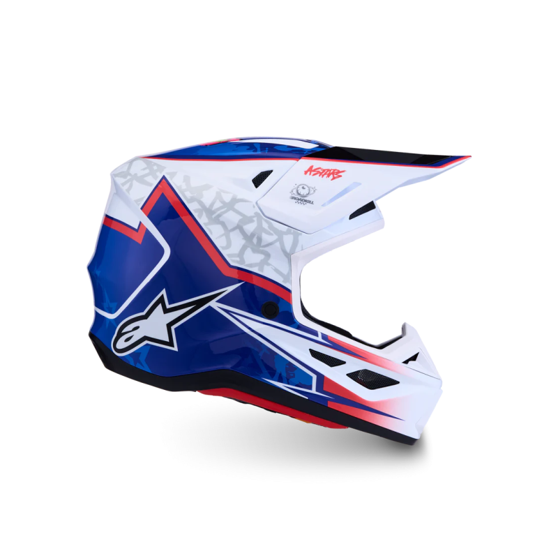 Casco Alpinestars SM7 Blaster White Blue Red Glossy