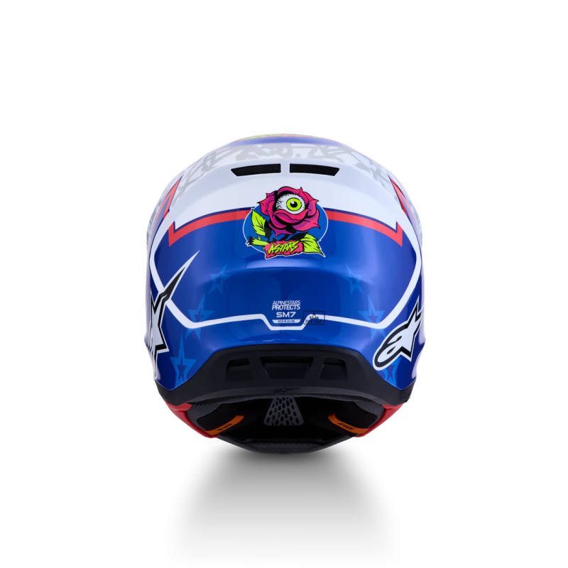 Casco Alpinestars SM7 Blaster White Blue Red Glossy