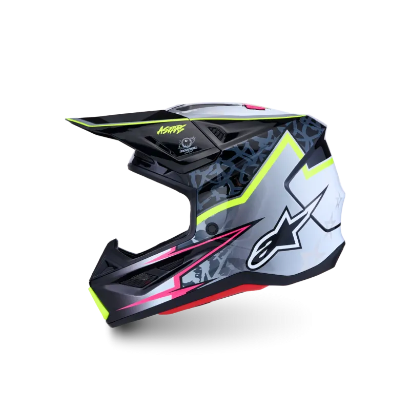 Helmet Alpinestars SM7 Blaster Black Gray Wh Yellow Fluo Glsy