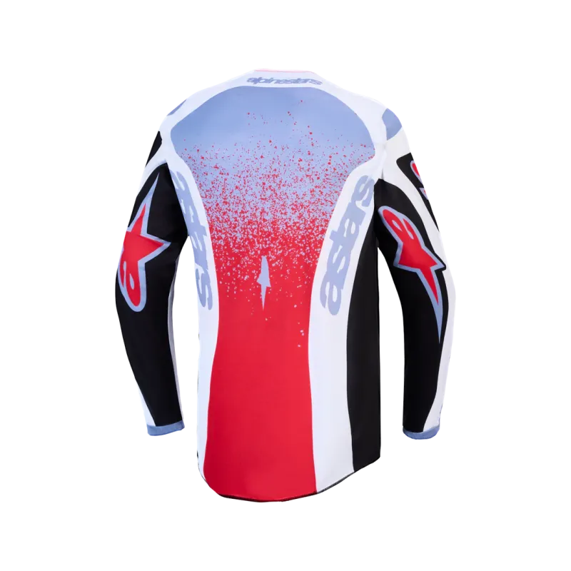 Maglia Alpinestars Fluid Drag Blk White Light Blue Red Fluo