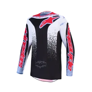 Maglia Alpinestars Fluid Drag Blk White Light Blue Red Fluo