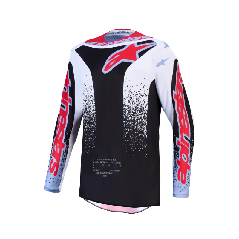 Maillot Alpinestars Fluid Drag Blk White Light Blue Red Fluo