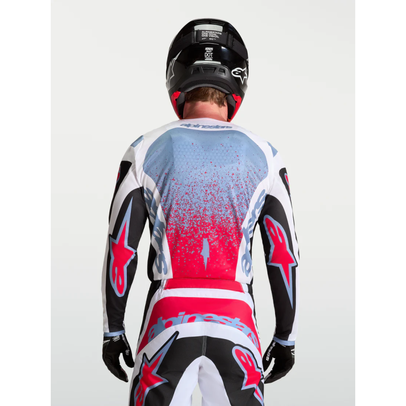 Maillot Alpinestars Fluid Drag Blk White Light Blue Red Fluo