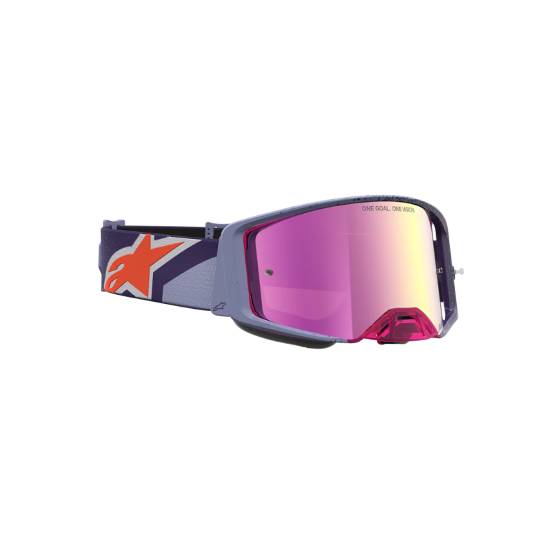 Maschera Motocross Alpinestars Supertech Hiten Purple Red Mirror Pink