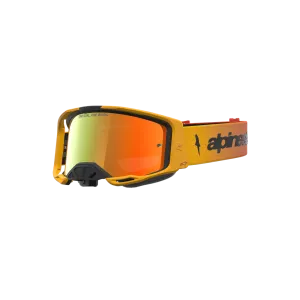 Maschera Alpinestars Vision 8 Ambra Fire Red Black Mirror Red