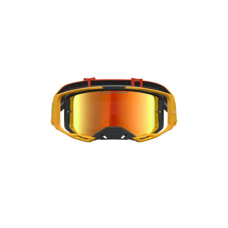 Maschera Alpinestars Vision 8 Ambra Fire Red Black Mirror Red