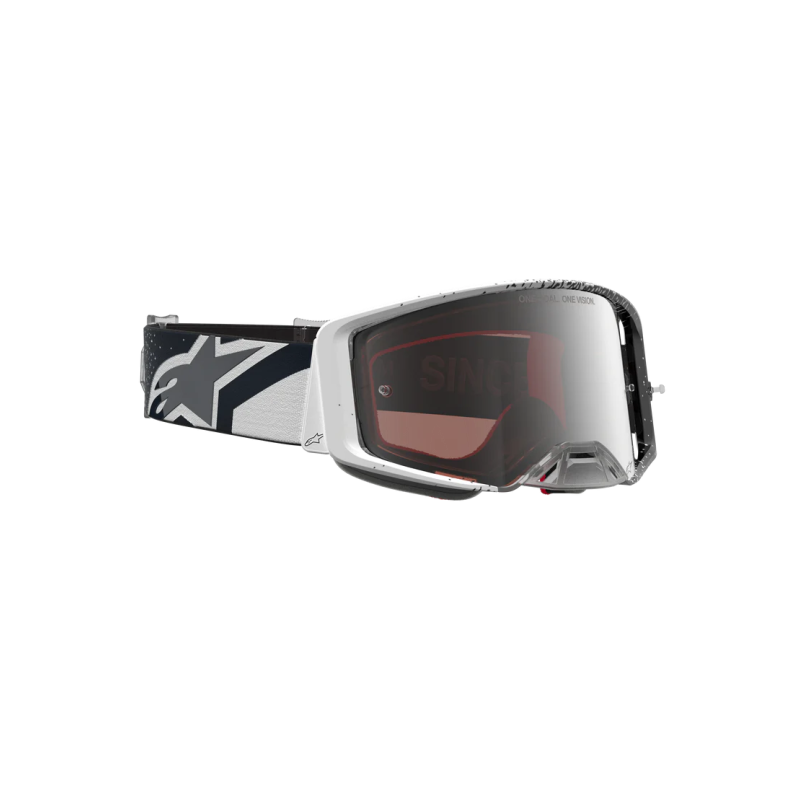Masque motocross Alpinestars Supertech Hiten White Black Mirror Silver