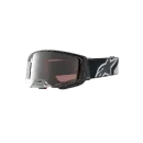 Motocross Masque Alpinestars Supertech Hiten White Black Mirror Silver