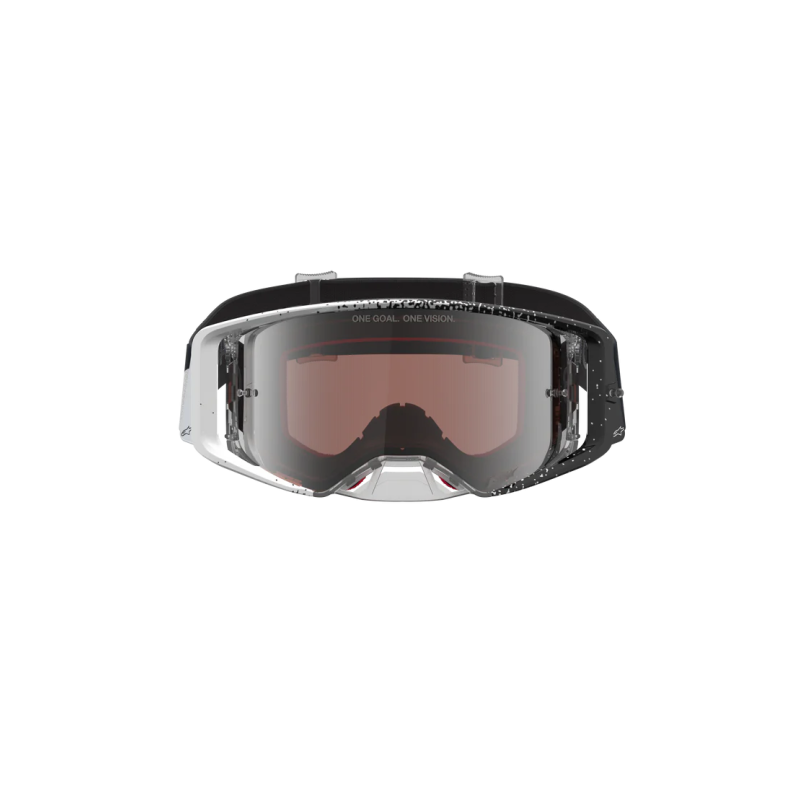 Masque motocross Alpinestars Supertech Hiten White Black Mirror Silver