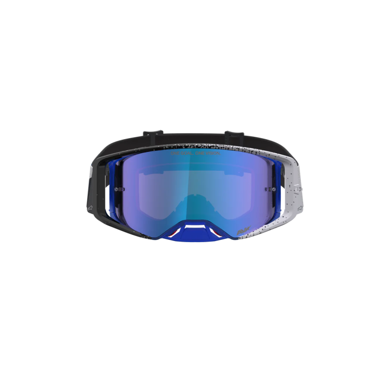 Masque motocross Alpinestars Supertech Hiten Black Blithe Blue Mirror Blue