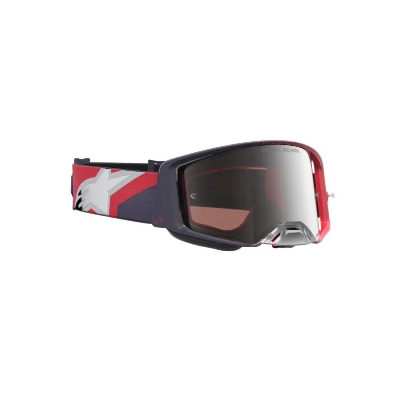 Mx Crossbrille Alpinestars Supertech Hiten Black Red Mirror Silver