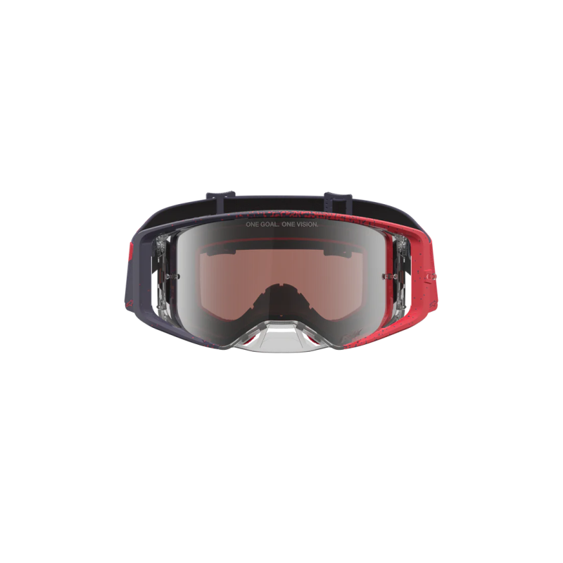 Maschera Motocross Alpinestars Supertech Hiten Black Red Mirror Silver