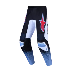 Pantalon Cross Alpinestars Fluid Drag Blk White Light Blue Red Fluo