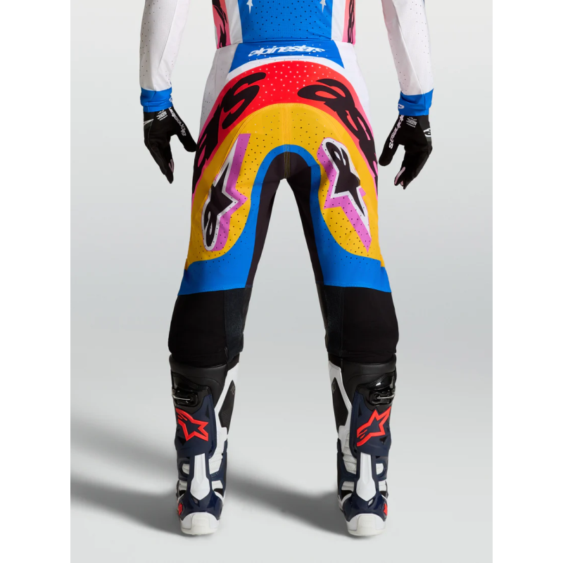 Pantalon Cross Alpinestars Supertech Dyna White Blithe Blue Black Purple