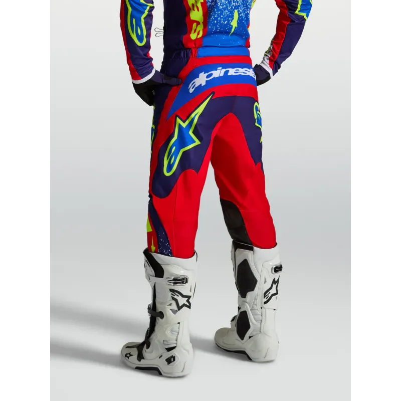 Pantalon Cross Alpinestars Fluid Drag Blue Navy Fire Red White