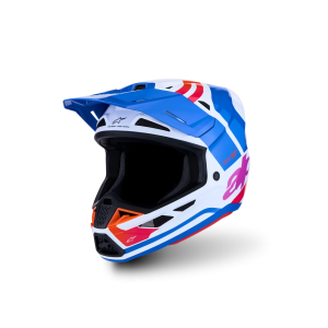 Helm Alpinestars SM7 CORE White Blue Orange Pink Glossy