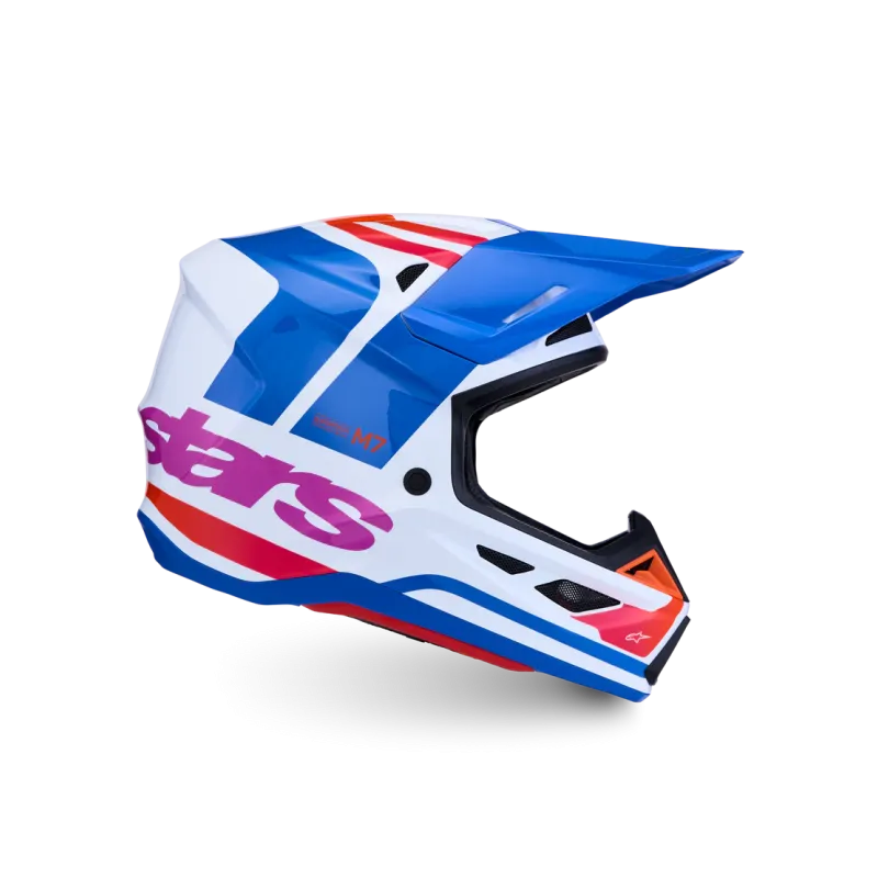 Casco Alpinestars SM7 CORE White Blue Orange Pink Glossy