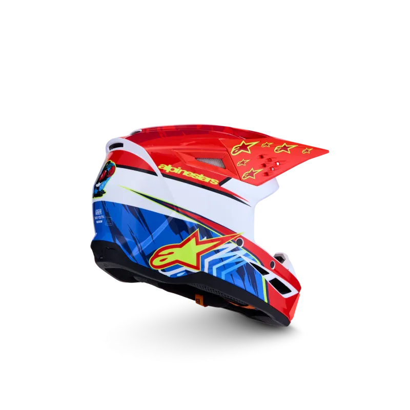 Youth Helmet Alpinestars SM3 Falcon Red Fl White Blue Yl Fl Gl