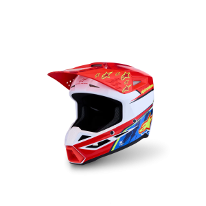 Youth Helmet Alpinestars SM3 Falcon Red Fl White Blue Yl Fl Gl