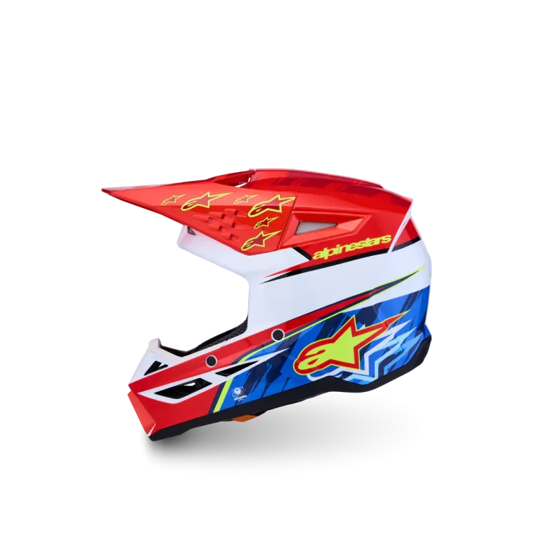 Youth Helmet Alpinestars SM3 Falcon Red Fl White Blue Yl Fl Gl