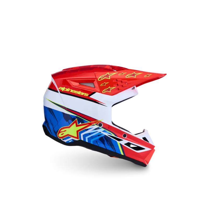 Youth Helmet Alpinestars SM3 Falcon Red Fl White Blue Yl Fl Gl