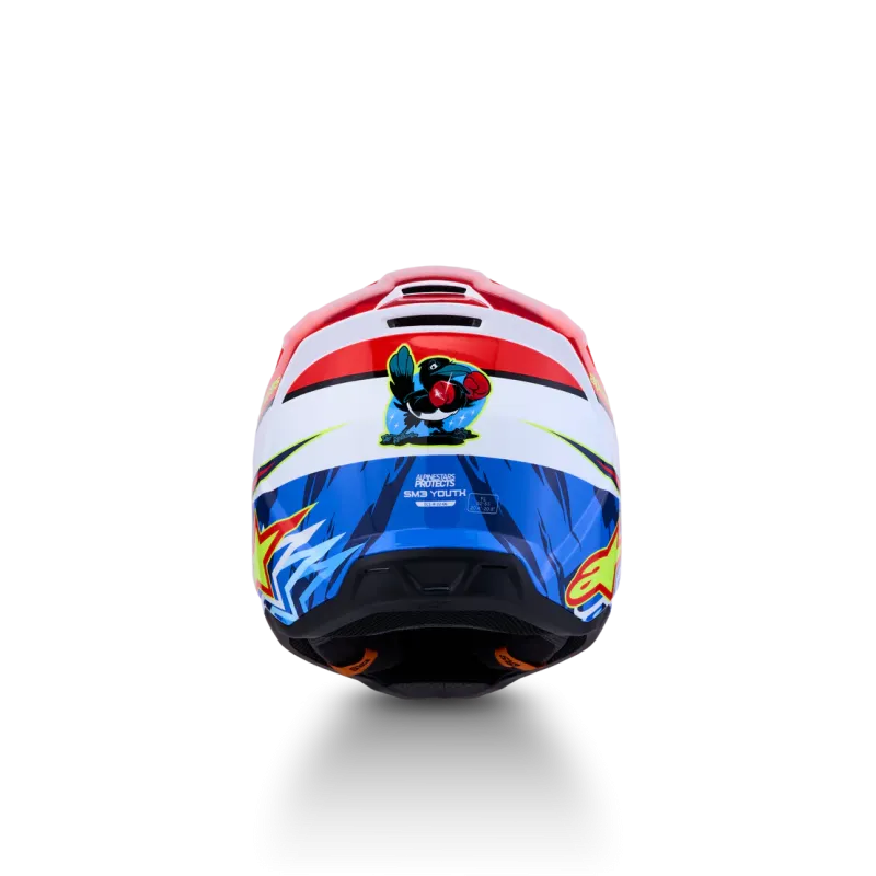 Youth Helmet Alpinestars SM3 Falcon Red Fl White Blue Yl Fl Gl