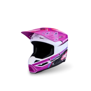Casque youth Alpinestars SM3 Falcon Purple White Black Pink Fl Gl