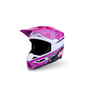 Youth Helmet Alpinestars SM3 Falcon Purple White Black Pink Fl Gl