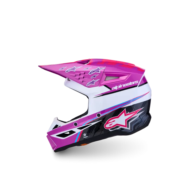 Helm Youth Alpinestars SM3 Falcon Purple White Black Pink Fl Gl