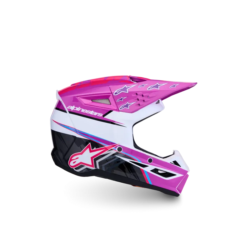 Helm Youth Alpinestars SM3 Falcon Purple White Black Pink Fl Gl